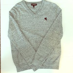Express V-Neck Sweater Size M charcoal gray
